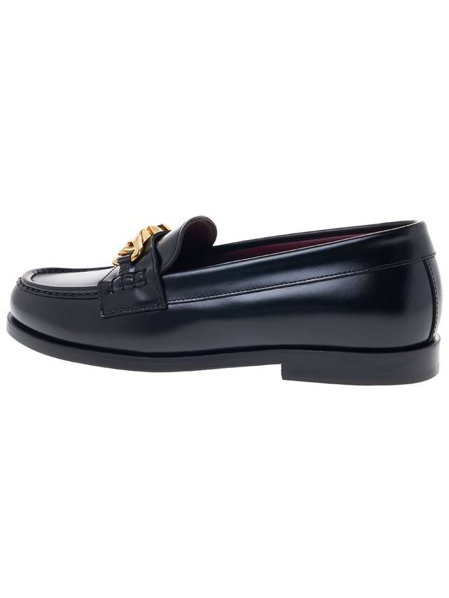 gold chain loafers black - VALENTINO - BALAAN.