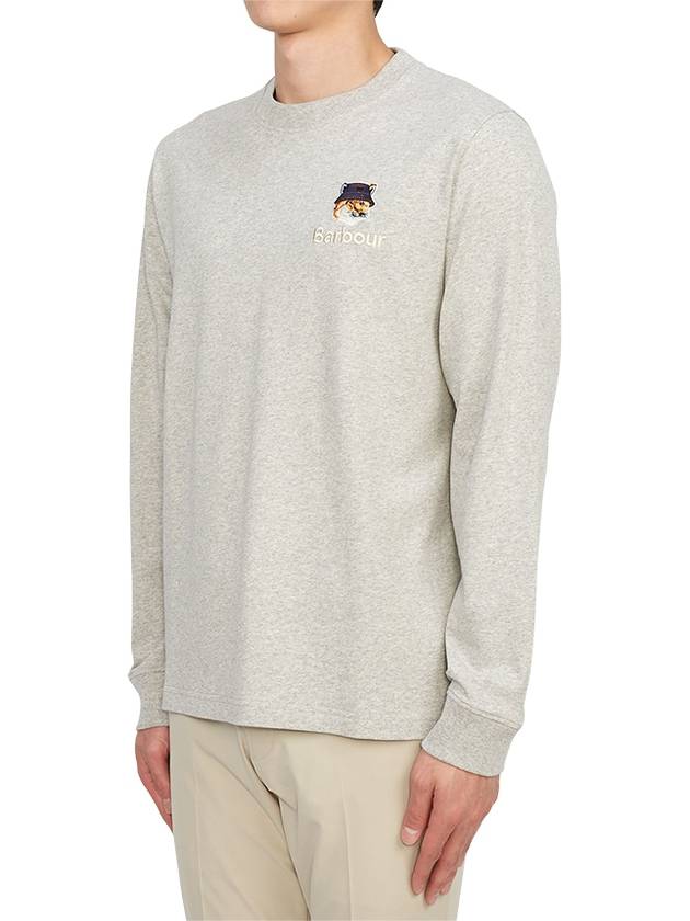 Fox Head Patch Crew Neck Long Sleeve T-Shirt Grey - BARBOUR - BALAAN 3