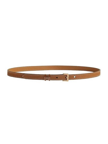 Women's Pop H 15mm Leather Belt Brown - HERMES - BALAAN 1