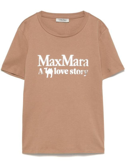 Quieto Cotton Short Sleeve T-Shirt Brown - S MAX MARA - BALAAN 2