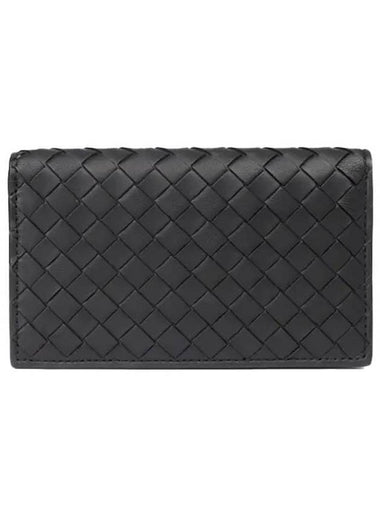 Men's Intrecciato Black Long Wallet Black - BOTTEGA VENETA - BALAAN 1