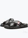 Vitello Calf Enamel Criss Cross Loafer Sandals Black - THOM BROWNE - BALAAN 2