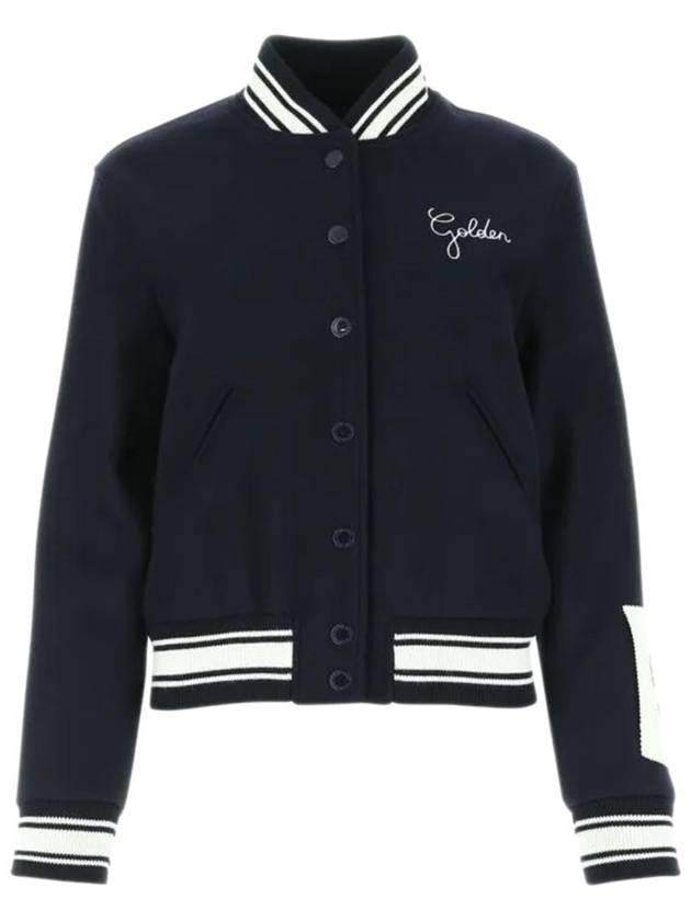 Logo Wool Bomber Jacket Navy - GOLDEN GOOSE - BALAAN 2