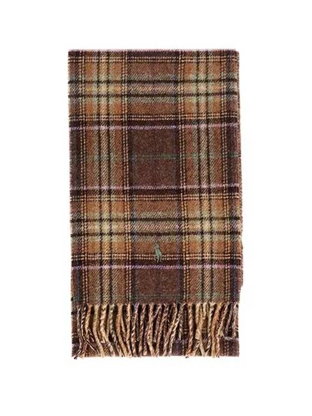 PC0945 208 Pony Reversible Check Wool Muffler Scarf - POLO RALPH LAUREN - BALAAN 1