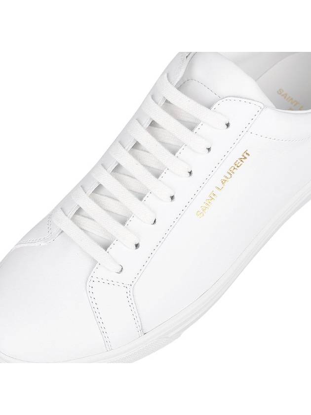 Men's Andy Leather Low Top Sneakers White - SAINT LAURENT - BALAAN 8