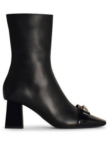 Versace Black Leather Ankle Boots - VERSACE - BALAAN 1