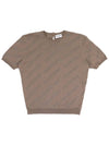 Cotton Diagonal Logo Short Sleeve T-Shirt Brown - BALENCIAGA - BALAAN 2