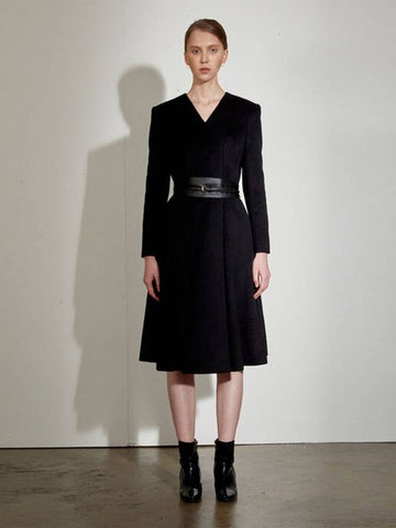 Cashmere Non Collar Coat Black - DEFEMME - BALAAN 1