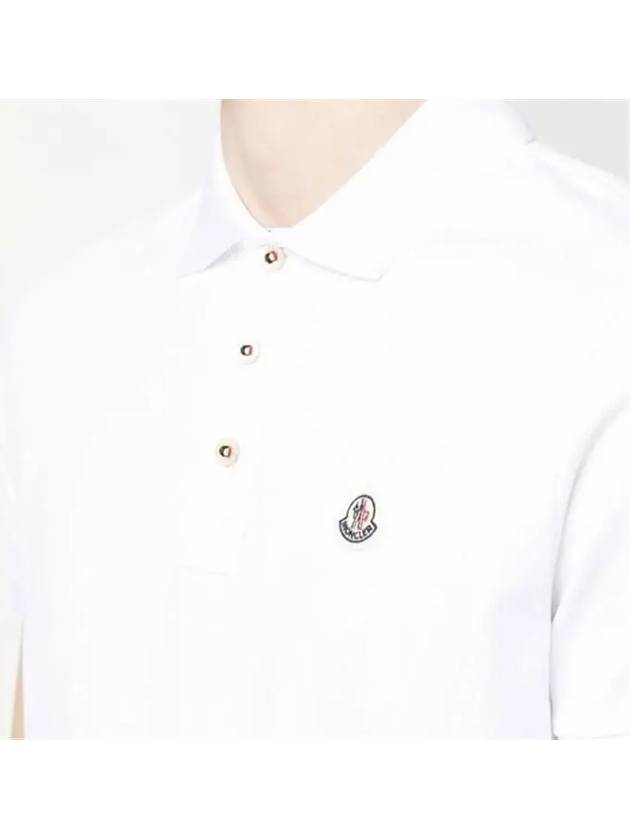 Logo Patch Polo Shirt White - MONCLER - BALAAN 5