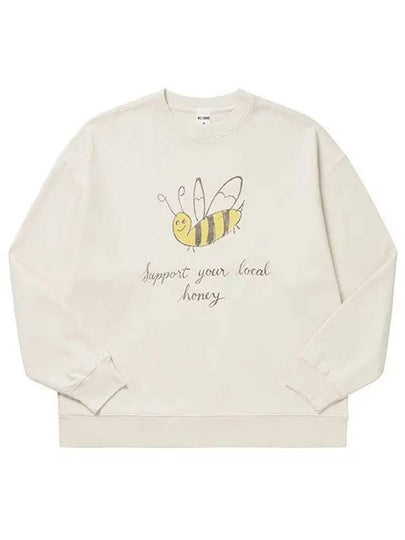 Women's Oversized Honey Print Sweatshirt Ivory - RE/DONE - BALAAN 2