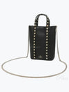 Rockstud Mini Chain Tote Bag Black - VALENTINO - BALAAN 2