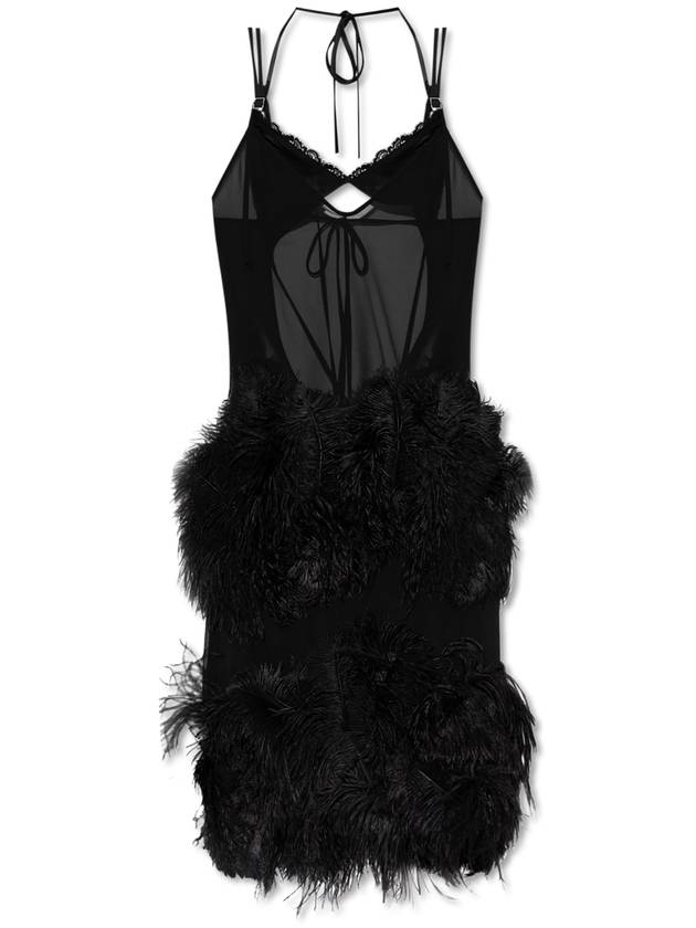 The Attico Dress With Ostrich Feathers, Women's, Black - THE ATTICO - BALAAN 1