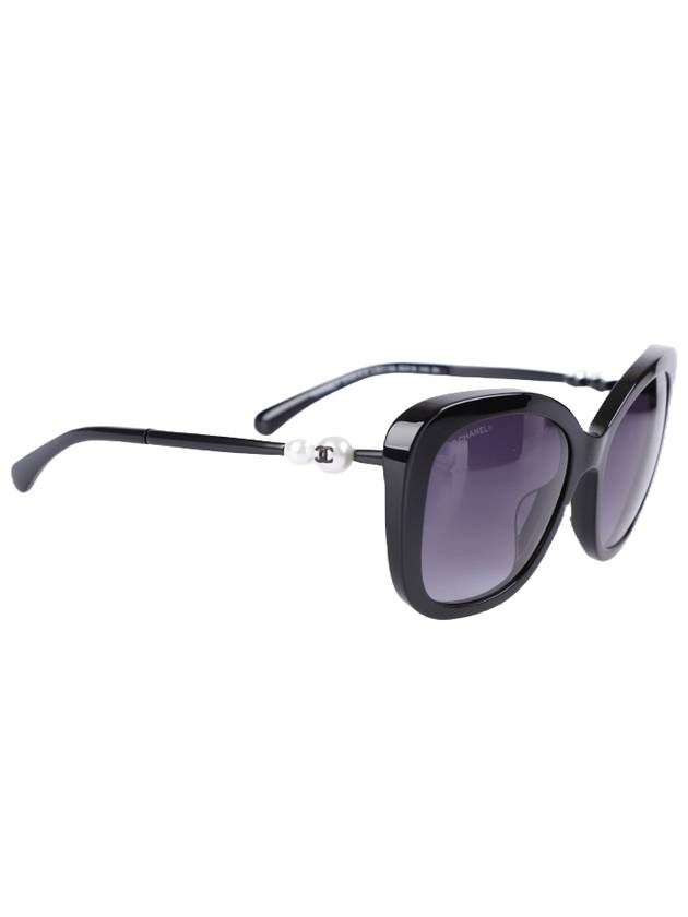 Pearl CC Jenny Sunglasses Oversized Square Black A71133 - CHANEL - BALAAN 6