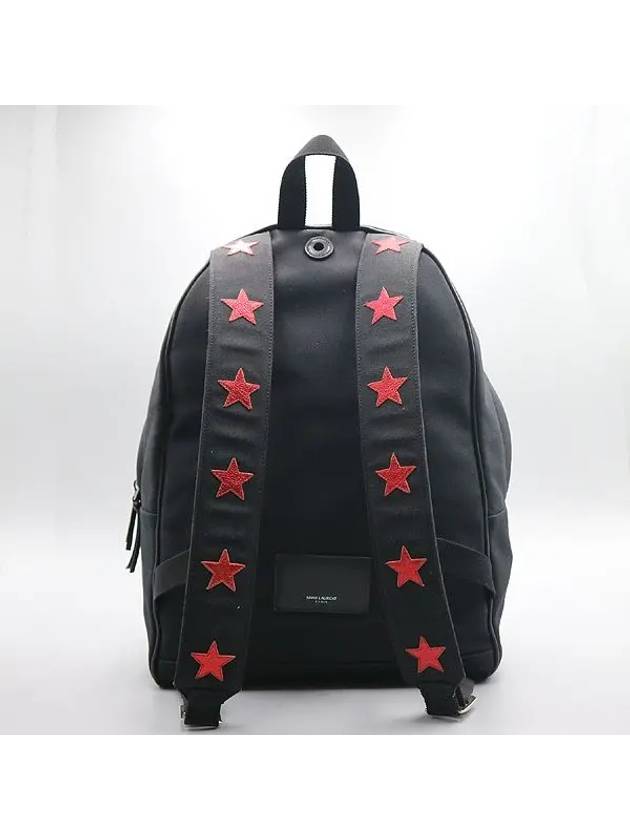 437087 Black Fabric Star Backpack - SAINT LAURENT - BALAAN 4