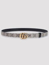 GG Marmont Reversible Thin Belt Grey - GUCCI - BALAAN 2