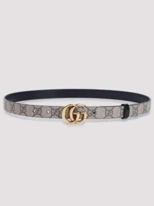 GG Marmont Reversible Thin Belt Grey - GUCCI - BALAAN 2