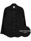 Men's Back Logo Cotton Long Sleeve Shirt Black - WOOYOUNGMI - BALAAN 4