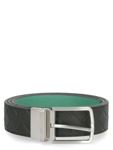 Intrecciato Reversible Leather Belt Black - BOTTEGA VENETA - BALAAN 1