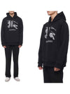 Embroidered Logo Hoodie Black - BURBERRY - BALAAN 3