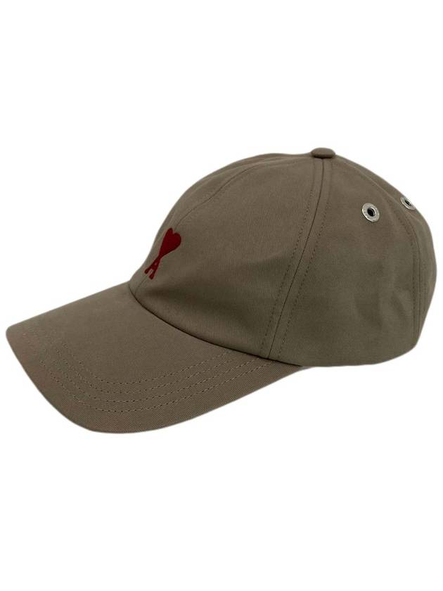 De Coeur Embroidered Logo Ball Cap Beige - AMI - BALAAN 5