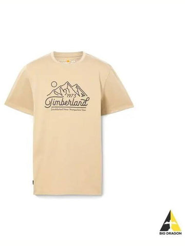 Men s Mountain Logo Graphic Short Sleeve T Shirt Lemon Pepper TB0A2QMTDH41 - TIMBERLAND - BALAAN 1