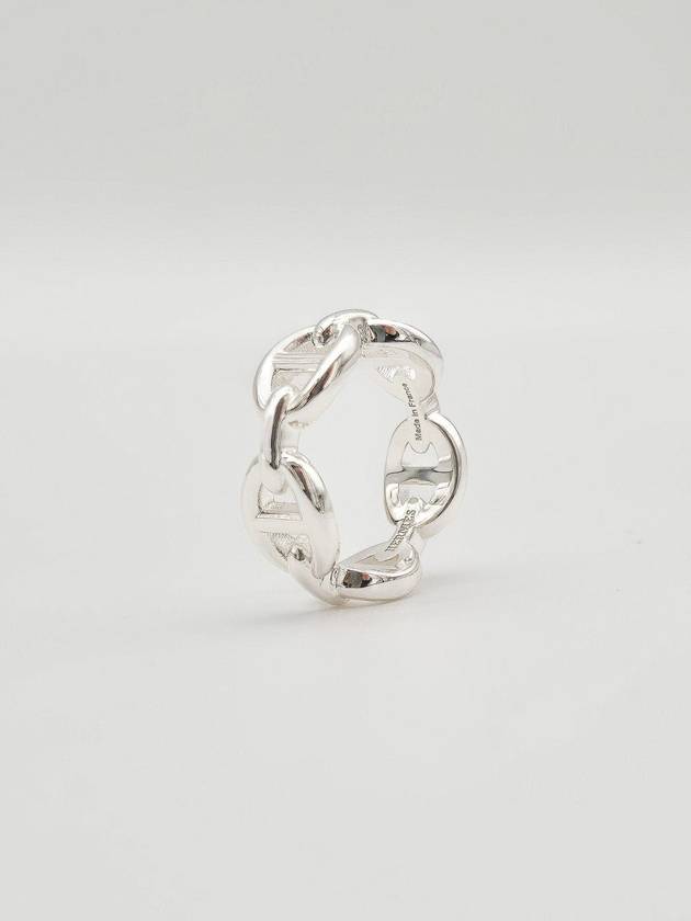 Small Chaine D'Ancre Enchainee Ring Silver - HERMES - BALAAN 4