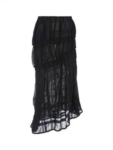 Y's check pattern rayon skirt black 271789 - YOHJI YAMAMOTO - BALAAN 1