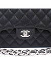 Classic Caviar Lambskin Large Shoulder Bag Silver - CHANEL - BALAAN.