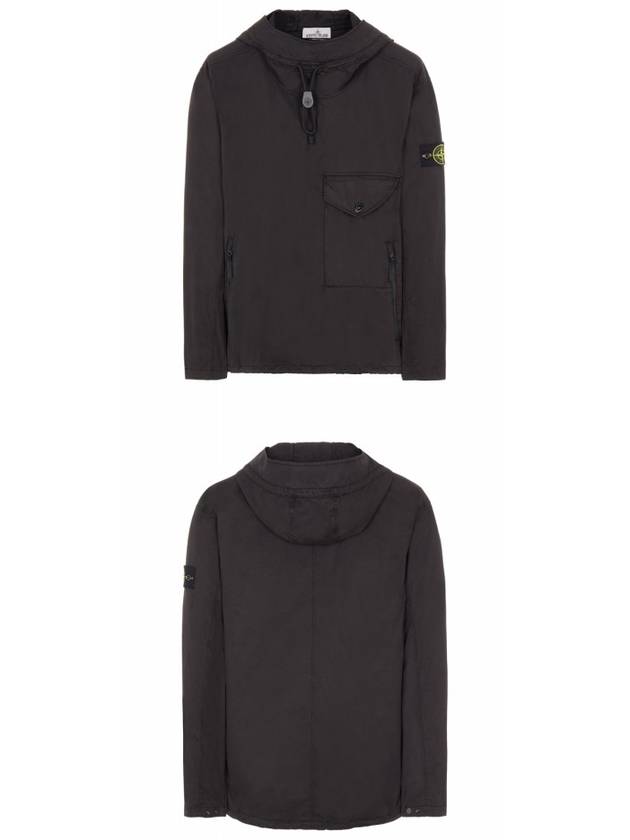 Supima Logo Patch Cotton Twill Anorak Black - STONE ISLAND - BALAAN 5