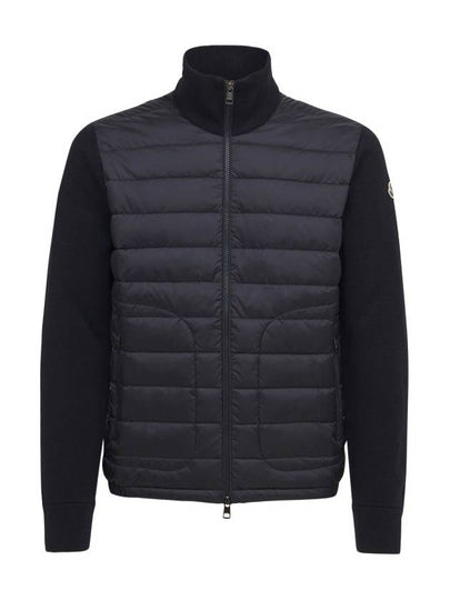 Padded Wool Cardigan Navy - MONCLER - BALAAN 2