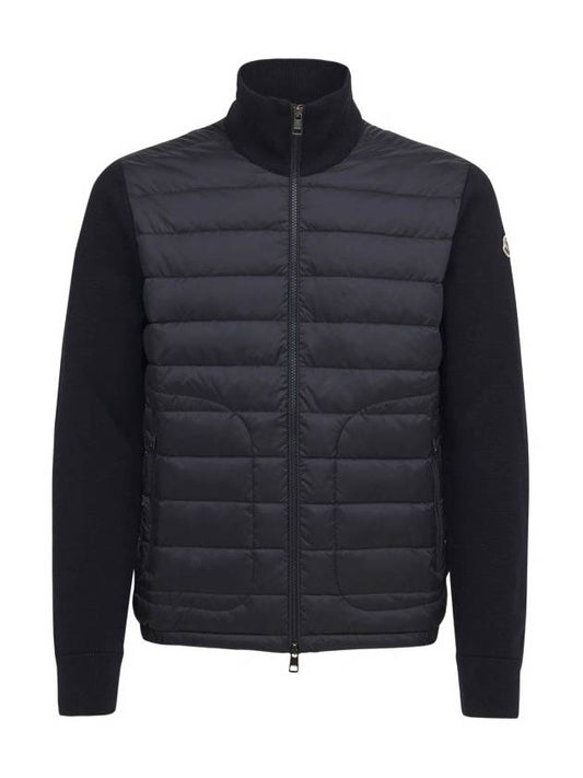 Padded wool cardigan navy blue - MONCLER - BALAAN 2