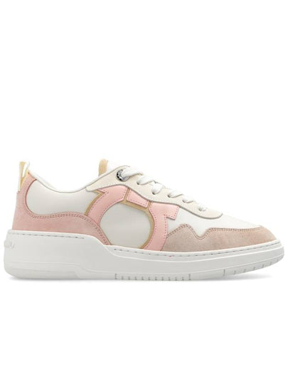 Gancini Leather Low Top Sneakers Pink - SALVATORE FERRAGAMO - BALAAN 2