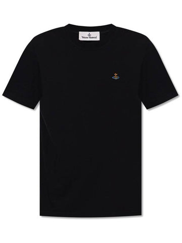 Chest ORB Logo Short Sleeve T-Shirt Black - VIVIENNE WESTWOOD - BALAAN 1