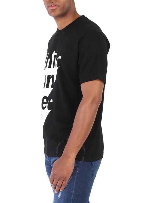 White Mountaineering Men's Black Shadow Logo Printed T-Shirt, Brand Size 1 (Small) - WHITE MOUNTAINEERING - BALAAN 3