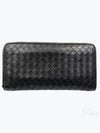 Intrecciato Zipper Long Wallet Black - BOTTEGA VENETA - BALAAN 2