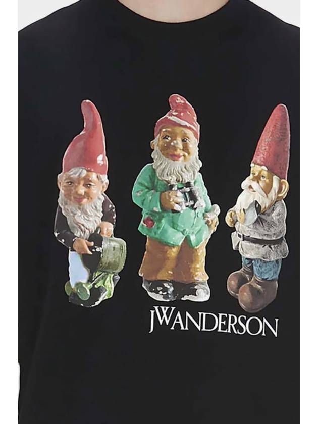 Gnome Trio Print Short Sleeve T Shirt Black - JW ANDERSON - BALAAN 5