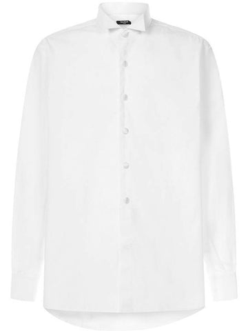 button stretch long sleeve shirt white - BALMAIN - BALAAN 1