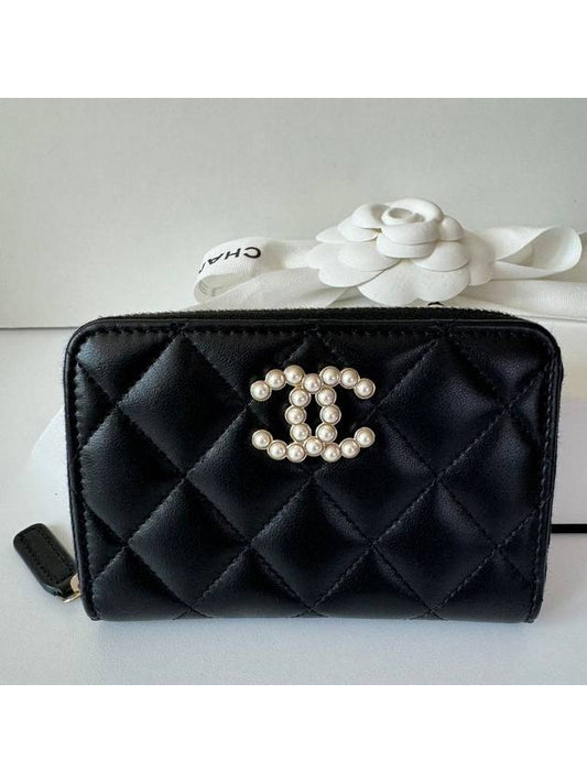 CC Pearl Zipper Card Wallet AP3811 - CHANEL - BALAAN 1