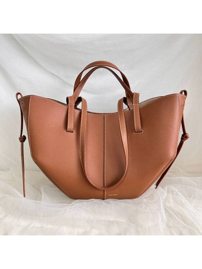 Cymie Mini Leather Shoulder Bag Camel - POLENE - BALAAN 2