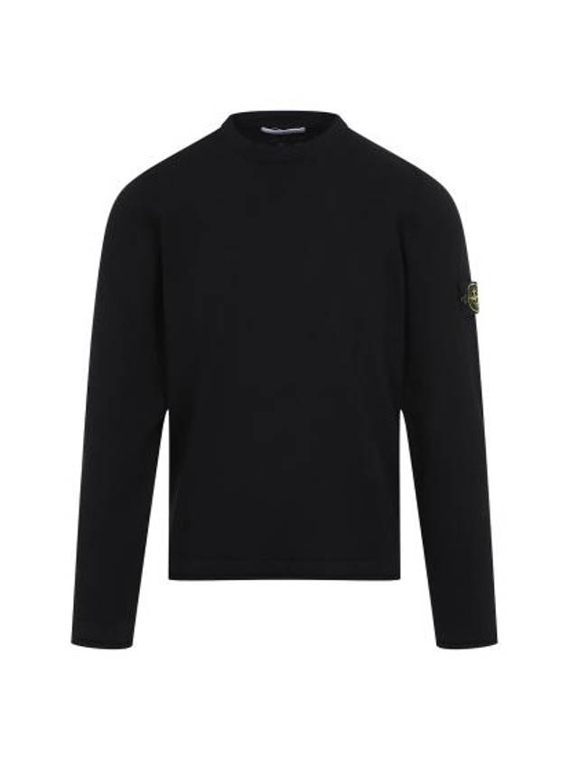 Logo Organic Cotton Long Sleeve T-Shirt Black - STONE ISLAND - BALAAN 3