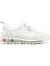 Vitello Calf Leather Clear Sole Tech Runner Sneakers White - THOM BROWNE - BALAAN 4