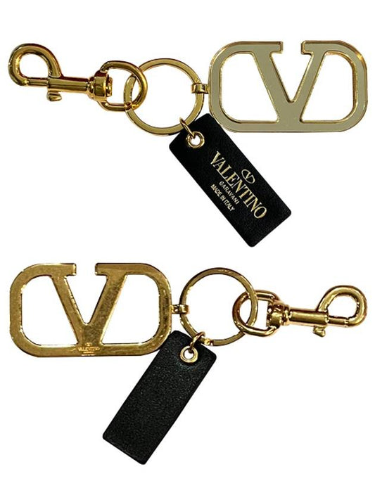 V Logo Signature Key Holder Gold - VALENTINO - BALAAN.