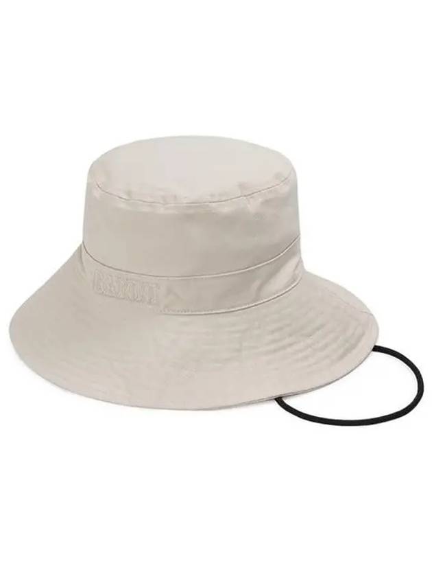 Embroidered Logo Denim Bucket Hat Ivory - GANNI - BALAAN 3