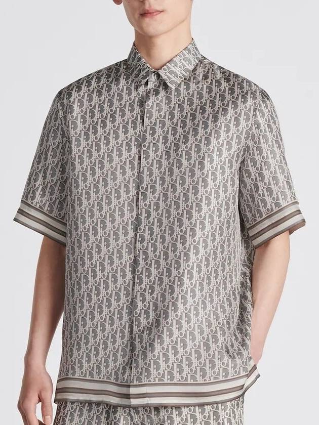 Oblique Short Sleeve Shirt Grey - DIOR - BALAAN 2