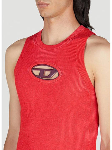 M Onerva Logo Plaque Cut Out Sleeveless Red - DIESEL - BALAAN 1