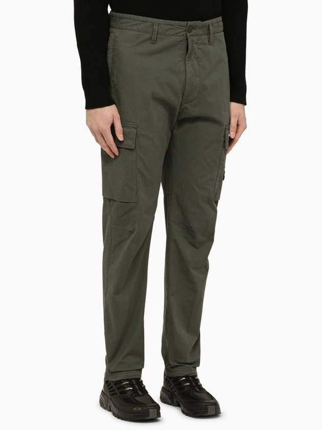 Compass Badge Gabardine Cargo Straight Pants Green - STONE ISLAND - BALAAN 3