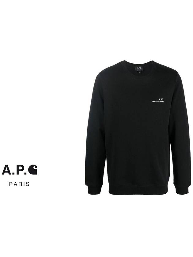 Item Logo Cotton Sweatshirt Black - A.P.C. - BALAAN 3