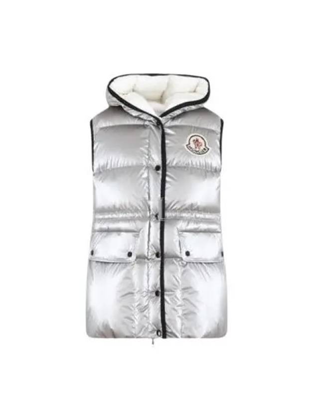 Hera Logo Down Padded Vest Silver - MONCLER - BALAAN 2