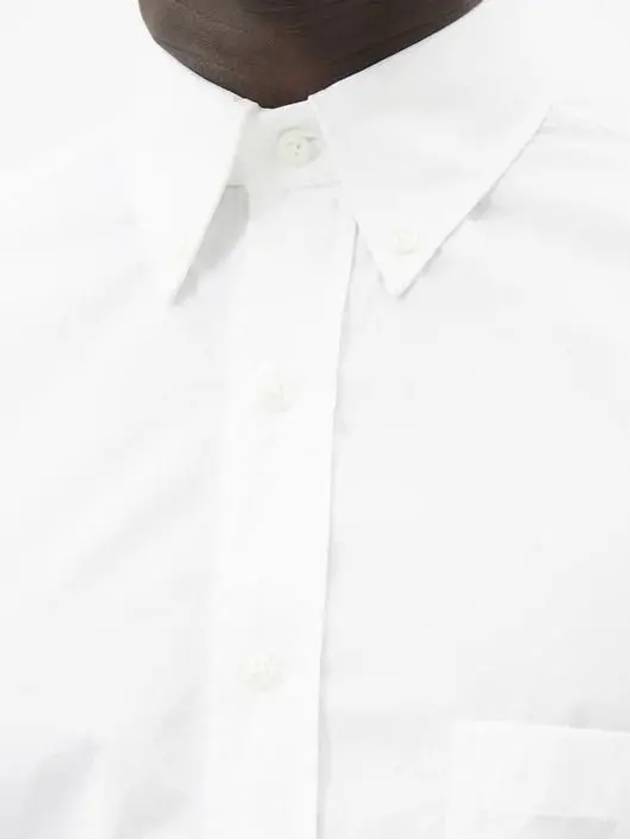 Men's Poplin Grosgrain Armband Classic Long Sleeve Shirt White - THOM BROWNE - BALAAN 5