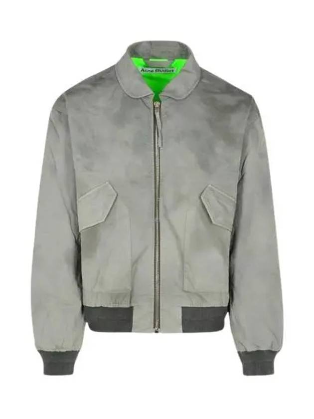 Logo Embroid Zip-Up Bomber Jacket Grey - ACNE STUDIOS - BALAAN 2